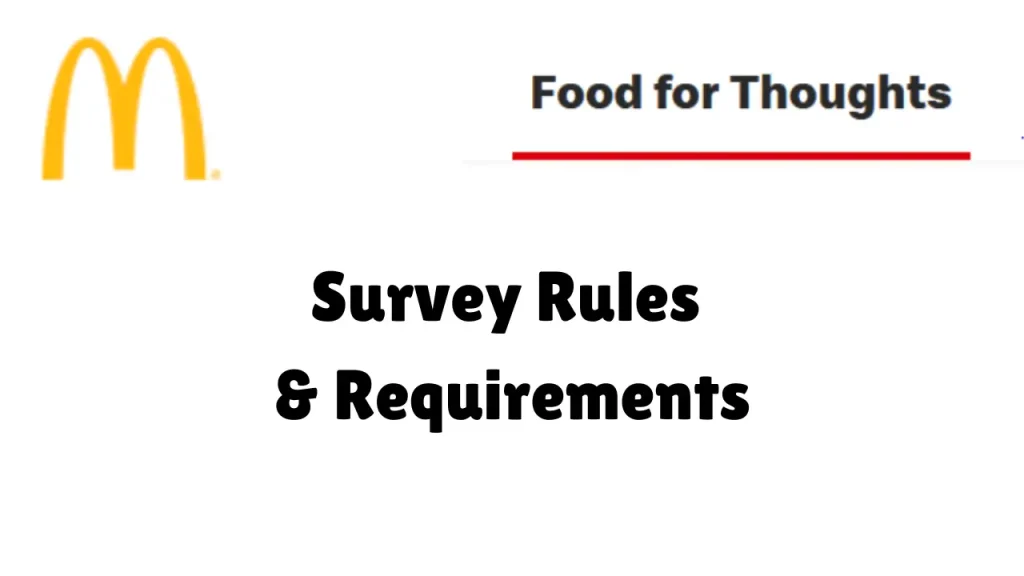 McDFoodForThoughts Survey Rules & Requirements